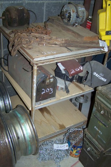 METAL CART WITH WOOD DECKING