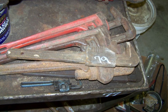 ASSORTMENT OF OLD PIPE WRENCHES