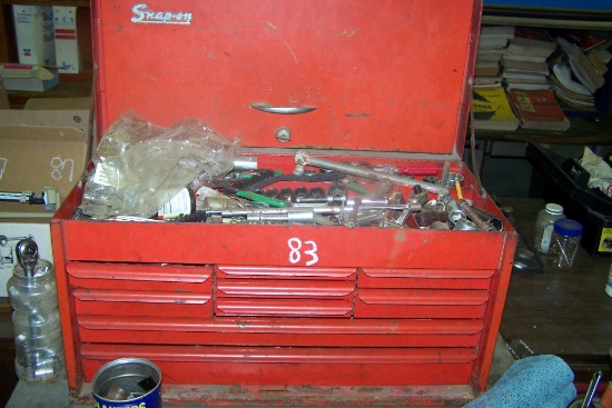 SNAP ON 9 DRAWER TOOL BOX W/ TOOLS