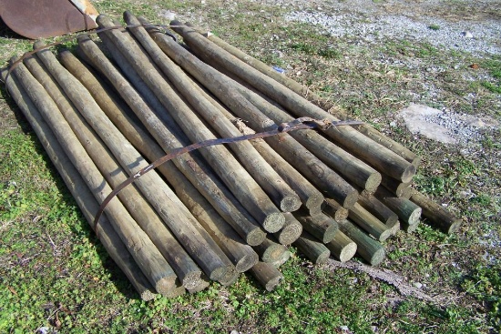 3" X 7' WOOD POSTS (APPROX 38)