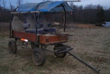 4 WHEEL WAGON, HAS 3 ATTACHMENTS FOR A TEAM, SINGLE