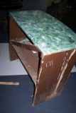 WOODEN STAND W/ GREEN TOP