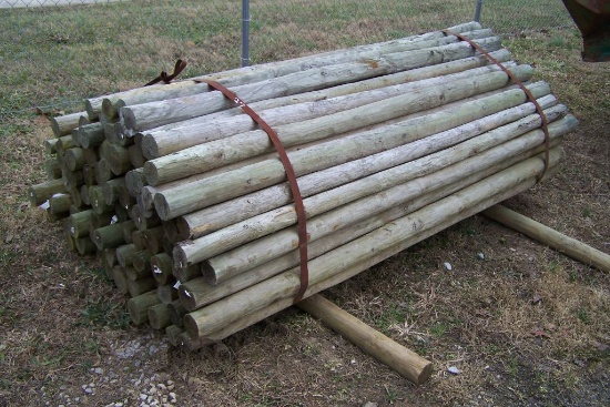 3" X 7' WOOD POSTS (APPROX 100)