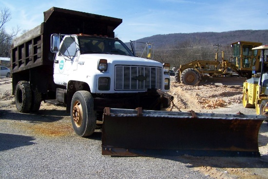 1991 CHEVROLET DUMP TRUCK, SINGLE AXLE, MILE SHOWING: 264,469, 10' BED, 5 S