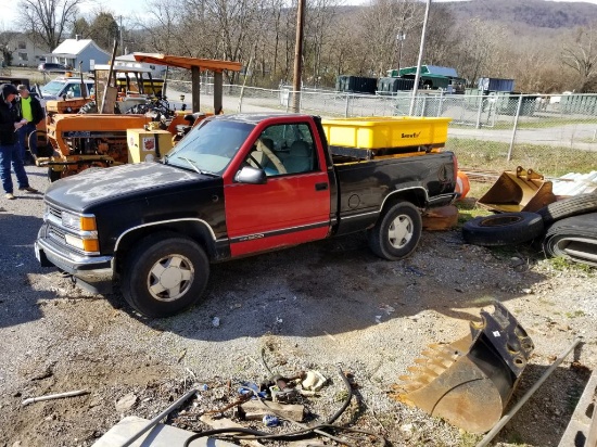 1997 CHEVROLET SILVERADO 1500 PICKUP TRUCK, 4WD, NEW AUTOMATIC GAS ENGINE,