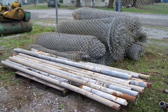 CHAINLINK FENCE (APPROX 11 ROLLS) AND APPROX 8' POSTS (APPROX 23)