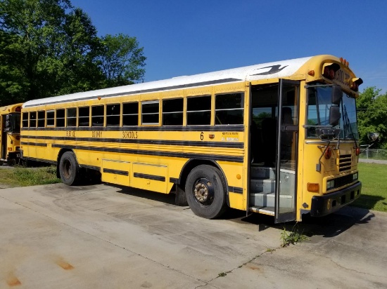 2001 BLUE BIRD SCHOOL BUS, 320,000 MILES SHOWING, CUMMINS, RUNS AND DRIVES