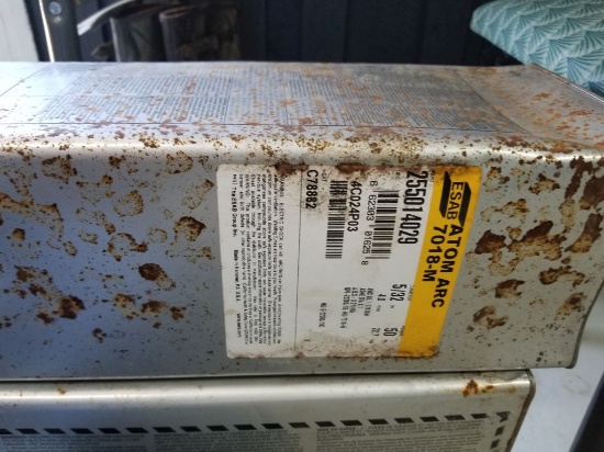 BOX OF WELDING RODS , ESAB ATOM ARC 7018-M 5/32