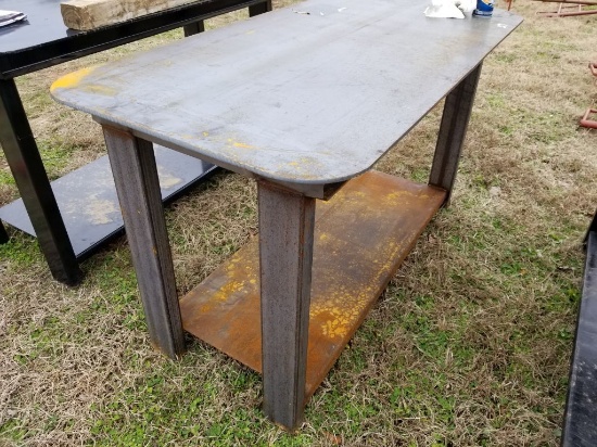 HEAVY DUTY 30 X 57 STEEL WORK TABLE