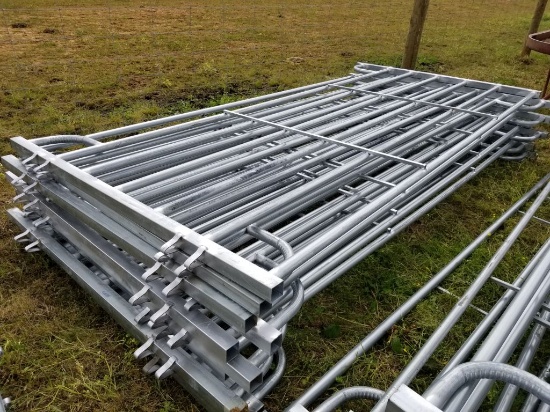 NEW GALV 12' MEDIUM DUTY CORRAL PANELS (SET OF 10), WEIGH APPROX 50 LBS EAC