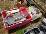 2 TOTES OF PAINT SUPPLIES AND MORE