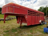 1994 DOUBLE P 20' GOOSENECK STOCK TRAILER, NO TITLE, TANDEM AXLE, VIN: 4FZG