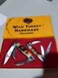 WILD TURKEY SUPERIOR QUALITY HAND MADE DOUBLE KNIFE SET