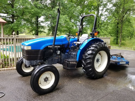 NEW HOLLAND TN55 TRACTOR, ONE OWNER, 629 HOURS, HOURS GUARANTEED BY OWNER,