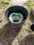 2 BUCKETS, RUBBER FEED PAN, WATER TUB