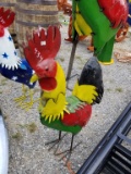NEW 3' COLORED METAL ROOSTER