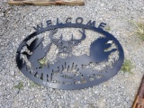 NEW WELCOME HUNTER METAL SIGN, 32