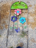 NEW 5' TALL FLOWER WELCOME METAL SIGN