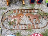NEW 5' OVAL WELCOME FRIENDS HORSE SIGN