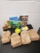 Assorted Weed Eater Line heads with line and blades & 5 bags assorted garde