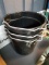 NEW BLACK 5 GAL BUCKETS (3)