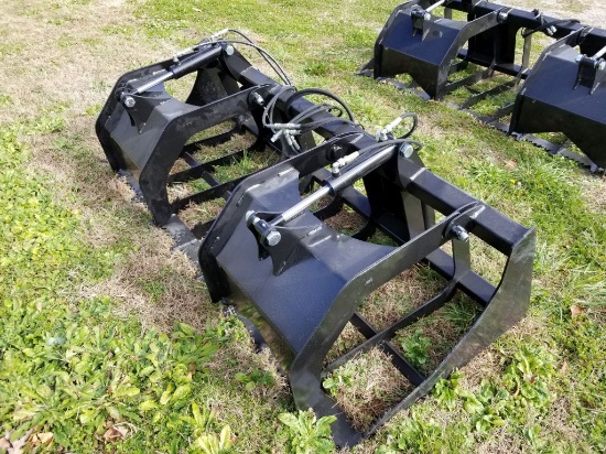NEW QUICK ATTACH 80" HYDRAULIC GRAPPLE BUCKET, 9" TINE SPACING