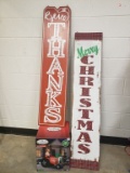 Inflatable Tractor Santa 7,5ft wide, Merry Christmas Sign & Give Thanks Sig
