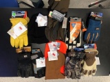 Winter Wear Lot, 8 pairs work gloves assorted sixes, 2 Thinsulate face tobo