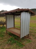 NEW 4' WIDE X 6' LONG X 6' TALL FEEDER, WOOD TROUGH, METAL ROOF AND SIDES