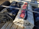 8' DROP TARPS (2): WHITE APPROX 27' X 24' AND BLACK APPROX 22' X 24'