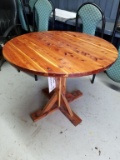 NEW RED CEDAR AMISH BUILT ROUND TABLE, 36