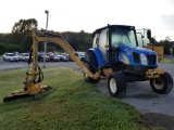 NEW HOLLAND T5050 TRACTOR, CAB & AIR, WITH TIGER BENGAL 5' SIDE BOOM MOWER,