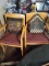 MATCHING WOODEN CHAIRS WITH MAROON SEAT (2)