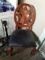 BLACK LEATHER SEAT WOODEN CHAIR