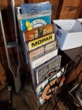 APPROX 50 METAL SIGNS WITH STAND