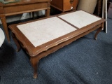 WOODEN COFFEE TABLE WITH MARBLE TOP 48