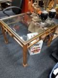 GLASS TOP WOOD TABLE 23
