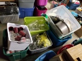 9 TOTES OF JARS, CUPS, AND OTHER HOUSEHOLD GOODS