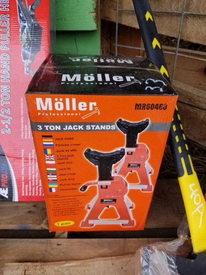 NEW MOLLER PAIR OF 3 TON JACK STANDS