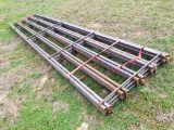 NEW HEAVY DUTY STEEL PIPE 5 BAR CONTINUOUS FENCE, 4' TALL X 20' LONG (6 PIE