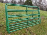 NEW 8' GREEN GATE WITH CHAIN/HINGES