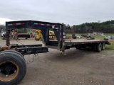 20' W/ 5' DOVE GOOSENECK FLATBED TRAILER, TANDEM AXLE, WITH RAMPS