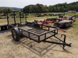 5' x 10' BUMPER PULL UTILITY TRAILER, NO TITLE, WITH 4' TAILGATE, SINGLE AX