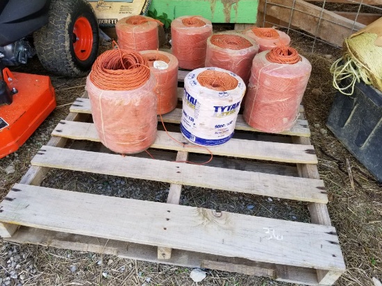 PALLET OF ORANGE 9000 POLY BALER TWINE