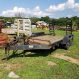 12' W/ 2' DOVE BUMPER PULL TANDEM AXLE TRAILER, 6' WIDE, NO PAPERWORK, WITH