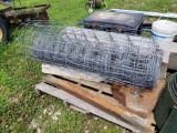 PALLET OF WIRE FENCING, CONCRETE POSTS, TRACTOR WEIGHT