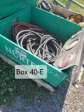 BOX OF EXTENSION CORD, HOSES, & TAIL LIGHT PIECE