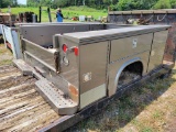 KNAPHEIDE GREY UTILITY TRUCK BED, APPROX 8' LONG, APPROX 8' OUTSIDE TO OUTS