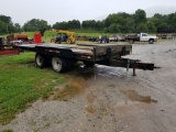 19' PINTLE HITCH TRAILER, NO BRAKES, ALL LIGHTS WORK, TANDEM SPREAD AXLES