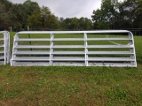 NEW 14' GALV 6 BAR GATE WITH HINGES/CHAIN